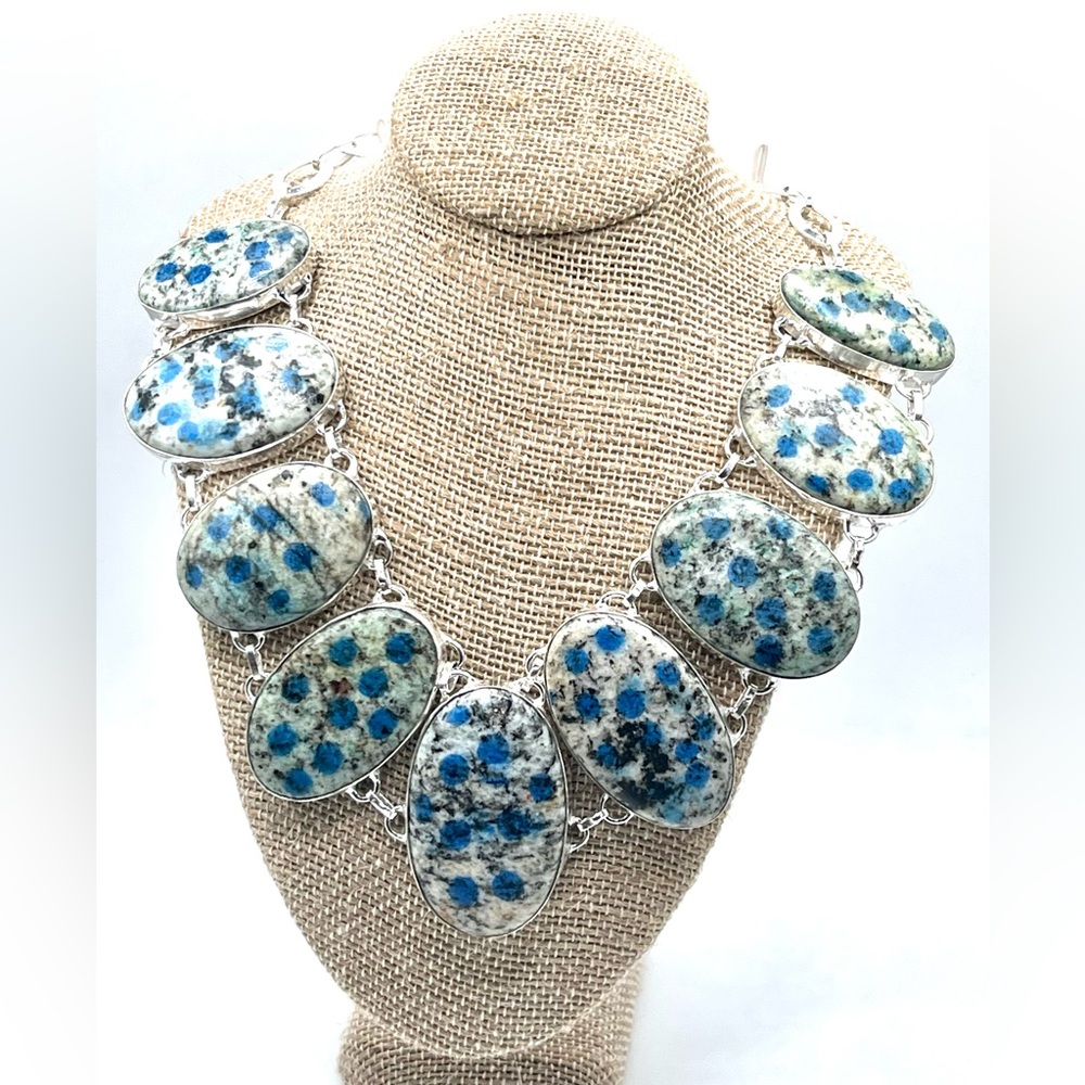 K2 Azurite in Granite Necklace 18”-19” Adjustable